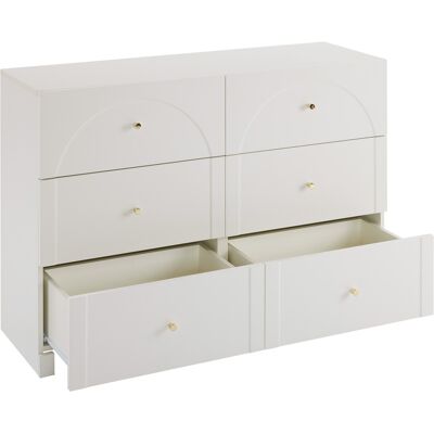 ALMASTORE Commode À 6 Tiroirs – Commode Blanche Avec Portes Et Tiroirs Pour Salon Et Chambre, Dimensions: H82/b120/t40 Cm - Publicité ALMASTORE Commode À 6 Tiroirs – Commode Blanche Avec Portes Et Tiroirs Pour Salon Et Chambre, Dimensions: H82/b120/t40 Cm - Publicité