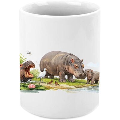 OEM Pot À Crayons En Céramique Hippopotames Cbkréation - Publicité OEM Pot À Crayons En Céramique Hippopotames Cbkréation - Publicité
