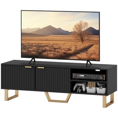Generic Meuble Tv Banc Tv Pour Téléviseur Jusqu'à 70 Pouces - Placard À 2 Portes Cannelées, Compartiment Ouvert Et Passe-câbles - Publicité Generic Meuble Tv Banc Tv Pour Téléviseur Jusqu'à 70 Pouces - Placard À 2 Portes Cannelées, Compartiment Ouvert Et Passe-câbles - Publicité