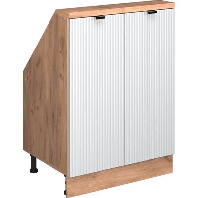 Meuble De Rangement Sous Pente Rion, Blanc Cannelé, 60x81.6cm Avec 2 Portes, Vicco - Publicité Meuble De Rangement Sous Pente Rion, Blanc Cannelé, 60x81.6cm Avec 2 Portes, Vicco - Publicité