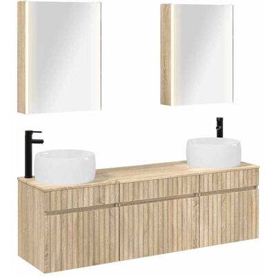 Ensemble D'Armoire De Salle De Bain 5 Pcs Chêne Sonoma Vidaxl - Publicité Ensemble D'Armoire De Salle De Bain 5 Pcs Chêne Sonoma Vidaxl - Publicité