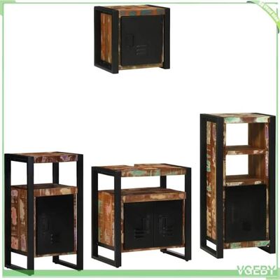 OEM Ensemble De Mobilier De Salle De Bain - 3305651 - Bois De Mangue Massif - 4 Pièces Murales - Style Industriel - Publicité OEM Ensemble De Mobilier De Salle De Bain - 3305651 - Bois De Mangue Massif - 4 Pièces Murales - Style Industriel - Publicité