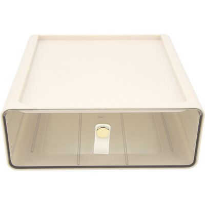 EOSNOW Boîte De Rangement À Tiroir Transparent, Conteneur De Bureau De Grande Capacité, Organisateur Pour Bureau, Couleur Crème - Publicité EOSNOW Boîte De Rangement À Tiroir Transparent, Conteneur De Bureau De Grande Capacité, Organisateur Pour Bureau, Couleur Crème - Publicité