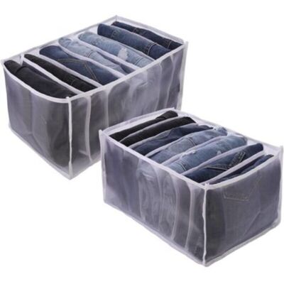 ZVD 2pcs Grand Organisateur Tiroir Vetement, Boite Pliable Rangement Jeans À 7 Compartiments, Organiseur Tiroir Commode En Maille Lavable Pour Jeans Vêtements T-shirts Foulards - Publicité ZVD 2pcs Grand Organisateur Tiroir Vetement, Boite Pliable Rangement Jeans À 7 Compartiments, Organiseur Tiroir Commode En Maille Lavable Pour Jeans Vêtements T-shirts Foulards - Publicité