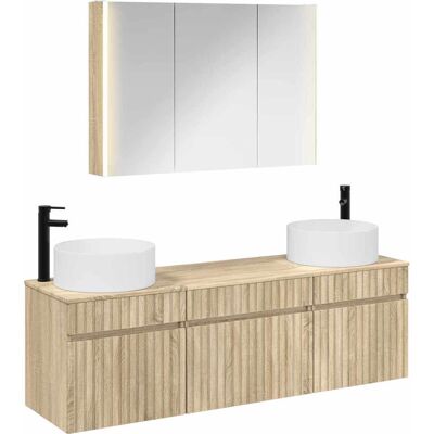 Ensemble D'Armoire De Salle De Bain 4 Pcs Chêne Sonoma Vidaxl - Publicité Ensemble D'Armoire De Salle De Bain 4 Pcs Chêne Sonoma Vidaxl - Publicité
