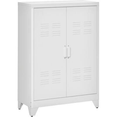 MIDUODUO Armoire De Bureau À 3 Niveaux Meuble De Rangement Bureau Métallique 2 Portes Étagères Réglables 75 X 33 X 110 Cm Blanc - Publicité MIDUODUO Armoire De Bureau À 3 Niveaux Meuble De Rangement Bureau Métallique 2 Portes Étagères Réglables 75 X 33 X 110 Cm Blanc - Publicité