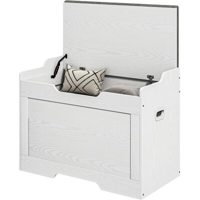 ARRIGONI Banc Coffre Multifonction 103l En Bois Avec Coussin 75x40x56 Cm Blanc - Publicité ARRIGONI Banc Coffre Multifonction 103l En Bois Avec Coussin 75x40x56 Cm Blanc - Publicité