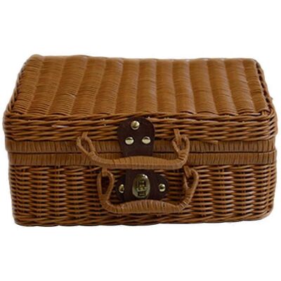 ALLAUVE Rangement Vintage Pour Valise En Rotin Tressé À La Main, Organisateur De Voyage Pour Cosmétiques - Publicité ALLAUVE Rangement Vintage Pour Valise En Rotin Tressé À La Main, Organisateur De Voyage Pour Cosmétiques - Publicité
