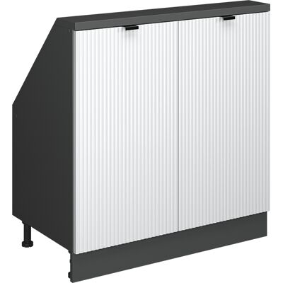 Meuble De Rangement Sous Pente Rion, Blanc Cannelé, 80x81.6cm Avec 2 Portes, Vicco - Publicité Meuble De Rangement Sous Pente Rion, Blanc Cannelé, 80x81.6cm Avec 2 Portes, Vicco - Publicité