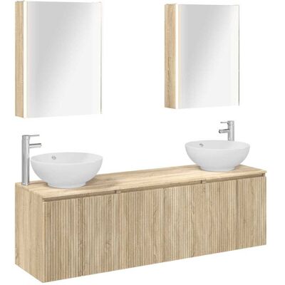 Ensemble D'Armoire De Salle De Bain 5 Pcs Chêne Sonoma Vidaxl - Publicité Ensemble D'Armoire De Salle De Bain 5 Pcs Chêne Sonoma Vidaxl - Publicité