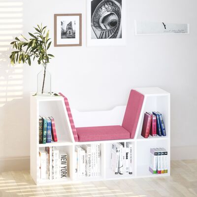 OEM Homcom Bibliothèque Banc 6 Cases 102x30x61 Cm Rose - Publicité OEM Homcom Bibliothèque Banc 6 Cases 102x30x61 Cm Rose - Publicité