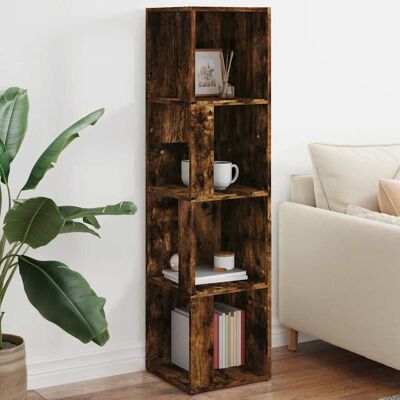 LIIYIELA Armoire D'Angle Chêne Fumé 33x33x132 Cm Bois D'Ingénierie - Publicité LIIYIELA Armoire D'Angle Chêne Fumé 33x33x132 Cm Bois D'Ingénierie - Publicité