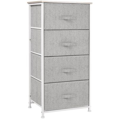 OEM Commode À 4 Tiroirs En Tissu, Meuble De Rangement Multifonctionnel Pour Chambre, Salon, Entrée, 45 X 30 X 92 Cm, Gris - Publicité OEM Commode À 4 Tiroirs En Tissu, Meuble De Rangement Multifonctionnel Pour Chambre, Salon, Entrée, 45 X 30 X 92 Cm, Gris - Publicité