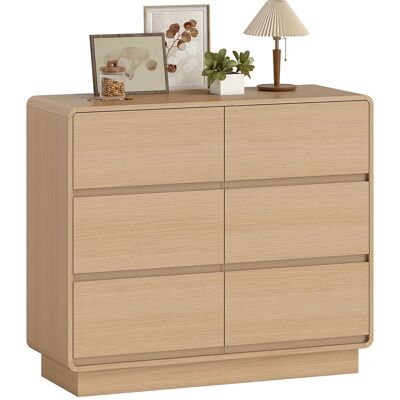 ARRIGONI Buffet Commode 100 Cm Avec 6 Tiroirs Bois Naturel - Publicité ARRIGONI Buffet Commode 100 Cm Avec 6 Tiroirs Bois Naturel - Publicité