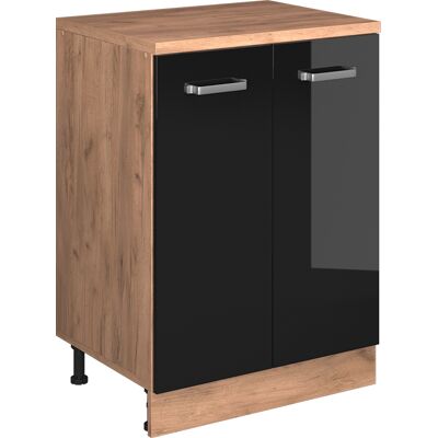 Armoire D'Extension Rion, Noir Haute Brillance/chêne De Force Doré, 60x46cm Sans Pente Avec 2 Portes, Vicco - Publicité Armoire D'Extension Rion, Noir Haute Brillance/chêne De Force Doré, 60x46cm Sans Pente Avec 2 Portes, Vicco - Publicité