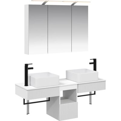 Ensemble D'Armoire De Salle De Bain 4 Pcs Blanc Vidaxl - Publicité Ensemble D'Armoire De Salle De Bain 4 Pcs Blanc Vidaxl - Publicité