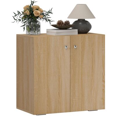 ARRIGONI Buffet Commode Placard Meuble De Rangement Dossiers Pour Salon, Bureau, Salle À Manger Avec 2 Portes Et Étagères En Bois Chêne Clair - Publicité ARRIGONI Buffet Commode Placard Meuble De Rangement Dossiers Pour Salon, Bureau, Salle À Manger Avec 2 Portes Et Étagères En Bois Chêne Clair - Publicité