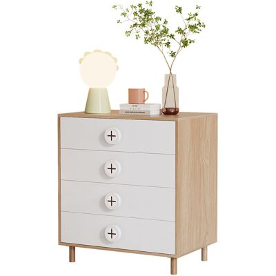 MIDUODUO Table De Chevet Commode Chambre Rangement Enfants 4 Tiroirs Armoire Supports Planches Laquées Panneau Particules Blanc 805490 Cm. Publicité MIDUODUO Table De Chevet Commode Chambre Rangement Enfants 4 Tiroirs Armoire Supports Planches Laquées Panneau Particules Blanc 805490 Cm. Publicité