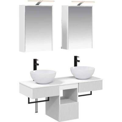 Ensemble D'Armoire De Salle De Bain 5 Pcs Blanc Vidaxl - Publicité Ensemble D'Armoire De Salle De Bain 5 Pcs Blanc Vidaxl - Publicité