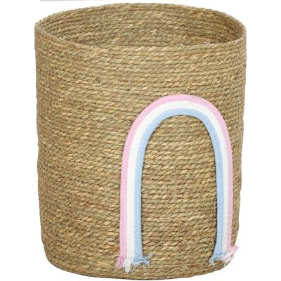 ARRIGONI Panier De Rangement 24,7l Avec Decoration Arc-en-ciel Grand Panier Tisse Pour Salle De Bain Chambre Naturel - Publicité ARRIGONI Panier De Rangement 24,7l Avec Decoration Arc-en-ciel Grand Panier Tisse Pour Salle De Bain Chambre Naturel - Publicité