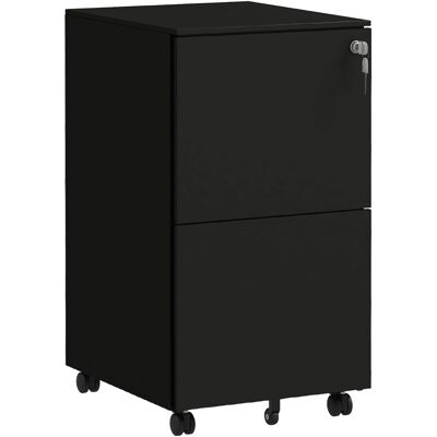 ACKERMAN Chariot À Tiroirs Armoire À Dossiers Noir Avec 2 Tiroirs Verrouillables Sur Roulettes En Acier 37x43,5x67,5cm Pour Bureau Et Télétravail - Publicité ACKERMAN Chariot À Tiroirs Armoire À Dossiers Noir Avec 2 Tiroirs Verrouillables Sur Roulettes En Acier 37x43,5x67,5cm Pour Bureau Et Télétravail - Publicité