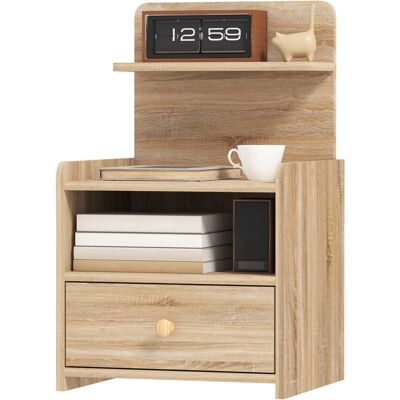 OEM Table D'Appoint, Table De Chevet Avec Espace De Rangement, Panneaux De Particules, Stable, Style Moderne, Bois Naturel - Publicité OEM Table D'Appoint, Table De Chevet Avec Espace De Rangement, Panneaux De Particules, Stable, Style Moderne, Bois Naturel - Publicité