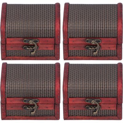 MCKENSA Lot De 4 Boîtes De Rangement Rétro En Bois, Style Artisanat Classique, Pour Cosmétiques, Bijoux Et Bonbons. Publicité MCKENSA Lot De 4 Boîtes De Rangement Rétro En Bois, Style Artisanat Classique, Pour Cosmétiques, Bijoux Et Bonbons. Publicité