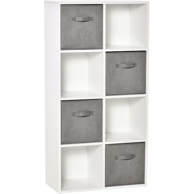 OEM Bibliothèque Modulaire À 8 Cubes, Avec 4 Tiroirs Amovibles En Tissu Non Tissé, Idéale Pour Le Bureau, La Chambre Ou Tout Autre Espace De Travail. Dimensions : 61,5 X 30 X 121,6 Cm. Coloris : Blanc Et - Publicité OEM Bibliothèque Modulaire À 8 Cubes, Avec 4 Tiroirs Amovibles En Tissu Non Tissé, Idéale Pour Le Bureau, La Chambre Ou Tout Autre Espace De Travail. Dimensions : 61,5 X 30 X 121,6 Cm. Coloris : Blanc Et - Publicité