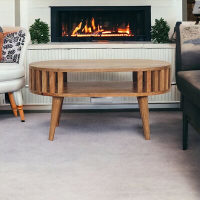 ACKERMAN Solid Wood Ariella Coffee Table, Provides One Shelf For Compact Storage Or Display, Suitable For Small Spaces, Brown - Publicité ACKERMAN Solid Wood Ariella Coffee Table, Provides One Shelf For Compact Storage Or Display, Suitable For Small Spaces, Brown - Publicité