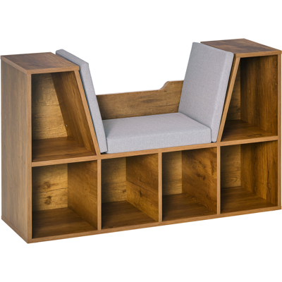 OEM Bibliothèque Banc 2 En 1 Avec Coussins De Siège Étagère Cube 6 Compartiments Ouverts 102 X 30 X 61 Cm Brun Rustique - Publicité OEM Bibliothèque Banc 2 En 1 Avec Coussins De Siège Étagère Cube 6 Compartiments Ouverts 102 X 30 X 61 Cm Brun Rustique - Publicité