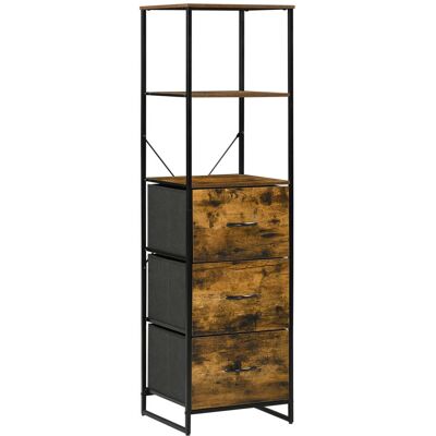 OEM Meuble De Rangement Avec Étagères Et 3 Tiroirs En Tissu Pliables Amovibles, Style Industriel, Dim. 44l X 40l X 155h Cm - Publicité OEM Meuble De Rangement Avec Étagères Et 3 Tiroirs En Tissu Pliables Amovibles, Style Industriel, Dim. 44l X 40l X 155h Cm - Publicité