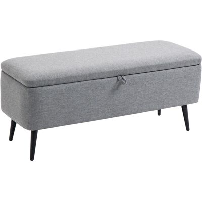 OEM Banc, Banc De Rangement, Banc Capitonné, Aspect Lin, Jusqu'à 150 Kg, 101 X 38,5 X 44,5 Cm, Gris Avec Assise Confortable Et Rangement Intérieur Idéal Pour Salon, Chambre À Coucher Ou Bureau - Publicité OEM Banc, Banc De Rangement, Banc Capitonné, Aspect Lin, Jusqu'à 150 Kg, 101 X 38,5 X 44,5 Cm, Gris Avec Assise Confortable Et Rangement Intérieur Idéal Pour Salon, Chambre À Coucher Ou Bureau - Publicité