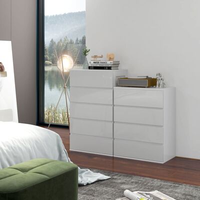 OEM Homcom Commode De Rangement (60x40x80cm) Avec 4 Tiroirs Coulissants, Design Sans Poignées, Style Minimaliste Épuré, Finition Blanche Pour Chambre Et Salon - Publicité OEM Homcom Commode De Rangement (60x40x80cm) Avec 4 Tiroirs Coulissants, Design Sans Poignées, Style Minimaliste Épuré, Finition Blanche Pour Chambre Et Salon - Publicité