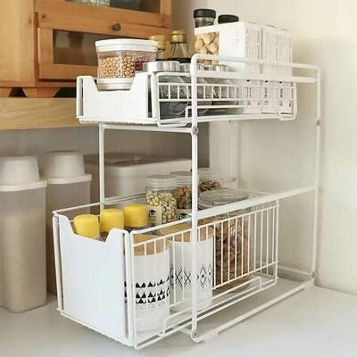 GRASSLIN Organiseur Sous Évier, Panier De Rangement Coulissant À 2 Niveaux Étagère Rangement Évier Avec Tiroir Coulissant Pour La Cuisine Et Salle Bain (blanc-1pc) Blanc-1pc -'Blanc-1pc'blanc-1pc'- - Publicité GRASSLIN Organiseur Sous Évier, Panier De Rangement Coulissant À 2 Niveaux Étagère Rangement Évier Avec Tiroir Coulissant Pour La Cuisine Et Salle Bain (blanc-1pc) Blanc-1pc -'Blanc-1pc'blanc-1pc'- - Publicité