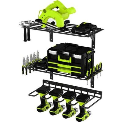 ABYSSE Support Mural Pour Outils Électriques - Design Réglable - Support Mural Pour Perceuse De Garage - Étagère De Garage Pour Garage - Organiseur D'Outils Pour Panneau Perforé - Publicité ABYSSE Support Mural Pour Outils Électriques - Design Réglable - Support Mural Pour Perceuse De Garage - Étagère De Garage Pour Garage - Organiseur D'Outils Pour Panneau Perforé - Publicité