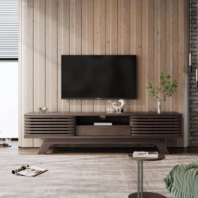 OEM Meuble Tv Avec Un Tiroir Et Deux Portes, Meuble Tv, Panneau Tv, Meuble Bas Tv, Support Tv. Design Unique, Finition Bois Vintage. 150 X 35 X 44 Cm - Publicité OEM Meuble Tv Avec Un Tiroir Et Deux Portes, Meuble Tv, Panneau Tv, Meuble Bas Tv, Support Tv. Design Unique, Finition Bois Vintage. 150 X 35 X 44 Cm - Publicité