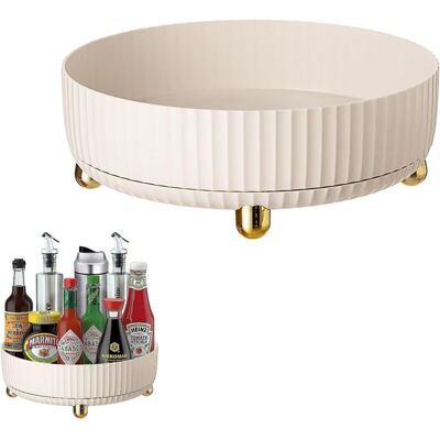 OEM Rack De Stockage Rotatif, Organiseur À Epices Rotatif À 360°, Organisateur De Maquillage, Etagere Rotative Pour Comptoir De Cuisine Et De Salle De Bain (petit, Blanc) - Publicité OEM Rack De Stockage Rotatif, Organiseur À Epices Rotatif À 360°, Organisateur De Maquillage, Etagere Rotative Pour Comptoir De Cuisine Et De Salle De Bain (petit, Blanc) - Publicité