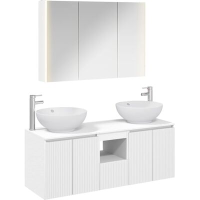 Ensemble D'Armoire De Salle De Bain 4 Pcs Blanc Vidaxl - Publicité Ensemble D'Armoire De Salle De Bain 4 Pcs Blanc Vidaxl - Publicité