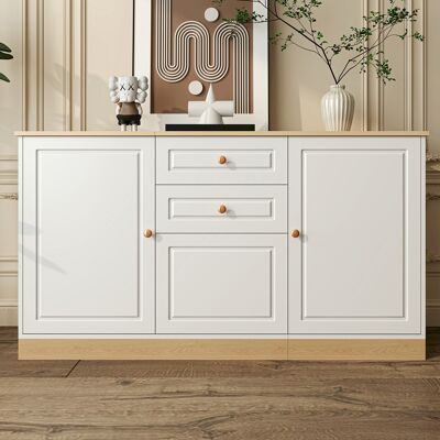 ALLAUVE Buffet 3 Portes Avec 2 Tiroirs, Meuble De Rangement Polyvalent Pour Salon Et Salle À Manger - Publicité ALLAUVE Buffet 3 Portes Avec 2 Tiroirs, Meuble De Rangement Polyvalent Pour Salon Et Salle À Manger - Publicité