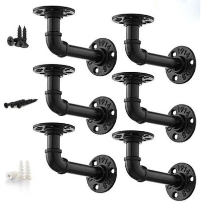 Barkbusterssupport Étagère Industriel Tuyau, 4pcs Supports Pour Étagère Industrielle Vintage Avec Brides 17 12 8.5cm Pour Bibliothèque Meubles De Bricolage Suspendus Étagère Murale Flottante-noir - Publicité Barkbusterssupport Étagère Industriel Tuyau, 4pcs Supports Pour Étagère Industrielle Vintage Avec Brides 17 12 8.5cm Pour Bibliothèque Meubles De Bricolage Suspendus Étagère Murale Flottante-noir - Publicité