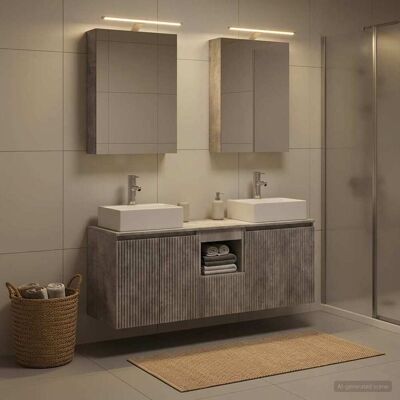 Ensemble D'Armoire De Salle De Bain 5 Pcs Gris Béton Vidaxl - Publicité Ensemble D'Armoire De Salle De Bain 5 Pcs Gris Béton Vidaxl - Publicité