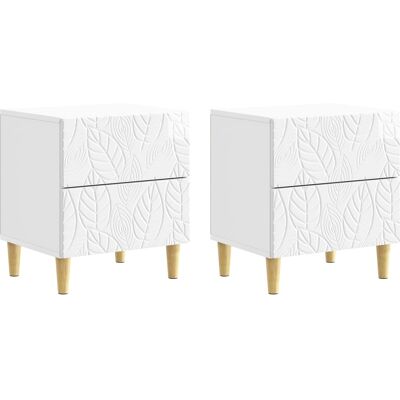 Table De Chevet 2 Pcs Blanc Brillant 43 X 34,5 X 48 Cm Vidaxl - Publicité Table De Chevet 2 Pcs Blanc Brillant 43 X 34,5 X 48 Cm Vidaxl - Publicité