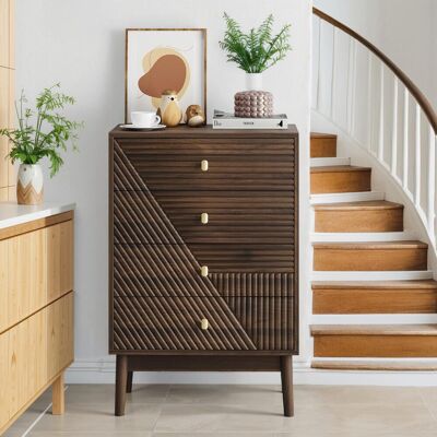 OEM Commode À 4 Tiroirs, Armoire Moderne, Meuble De Rangement En Bois, Coiffeuse Pour Salon, Chambre, Couloir (noyer) - Publicité OEM Commode À 4 Tiroirs, Armoire Moderne, Meuble De Rangement En Bois, Coiffeuse Pour Salon, Chambre, Couloir (noyer) - Publicité