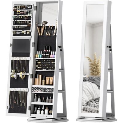 ARRIGONI Miroir A Bijoux 3 En 1 Pivotant 360 Degres Avec Etageres 55x55x161 Cm - Publicité ARRIGONI Miroir A Bijoux 3 En 1 Pivotant 360 Degres Avec Etageres 55x55x161 Cm - Publicité
