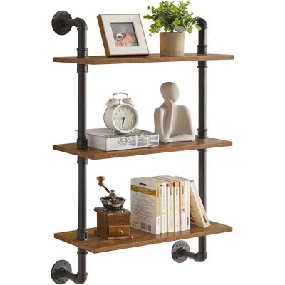 OEM 1 Étagère Murale,support Tuyaux Fer,bois Recyclé,3 Niveaux,style Industriel,cuisine,bureau,salle De Bains - Publicité OEM 1 Étagère Murale,support Tuyaux Fer,bois Recyclé,3 Niveaux,style Industriel,cuisine,bureau,salle De Bains - Publicité