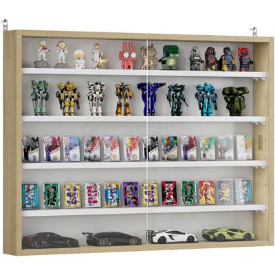 OEM Vitrine Murale De Collection 4 Étagères Réglables 2 Portes Coulissantes En Verre 80 X 9.5 X 60 Cm - Publicité OEM Vitrine Murale De Collection 4 Étagères Réglables 2 Portes Coulissantes En Verre 80 X 9.5 X 60 Cm - Publicité