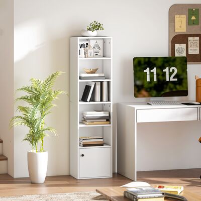 OEM Bibliothèque 6 Niveaux 3 Étagères 40x30x156 Cm Blanc - Publicité OEM Bibliothèque 6 Niveaux 3 Étagères 40x30x156 Cm Blanc - Publicité