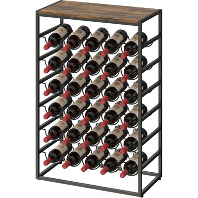 OEM Casier À Vin Pour 30 Bouteilles, Porte-bouteilles En Métal Autoportant Pour Cave/espace De Rangement, 59 X 30 X 88,5 Cm, Marron Rustique - Publicité OEM Casier À Vin Pour 30 Bouteilles, Porte-bouteilles En Métal Autoportant Pour Cave/espace De Rangement, 59 X 30 X 88,5 Cm, Marron Rustique - Publicité