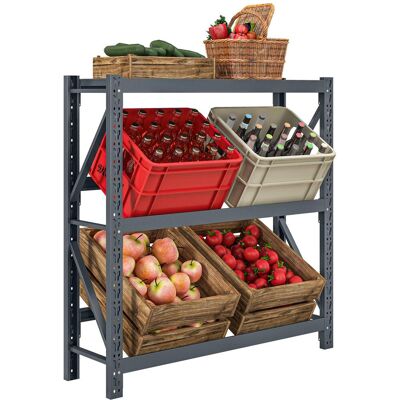 OEM Étagère À Boissons Autoportante À 3 Niveaux, 6 Compartiments Pour Caisses De Boissons, Hauteur Des Étagères Réglable, 110 X 30 X 110 Cm, Grise - Publicité OEM Étagère À Boissons Autoportante À 3 Niveaux, 6 Compartiments Pour Caisses De Boissons, Hauteur Des Étagères Réglable, 110 X 30 X 110 Cm, Grise - Publicité