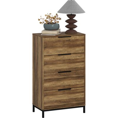 OEM Commode Haute À 4 Tiroirs, Poignées En Métal, Commode Étroite Pour Salon Ou Entrée, 62 X 35 X 105 Cm, Couleur Naturelle - Publicité OEM Commode Haute À 4 Tiroirs, Poignées En Métal, Commode Étroite Pour Salon Ou Entrée, 62 X 35 X 105 Cm, Couleur Naturelle - Publicité